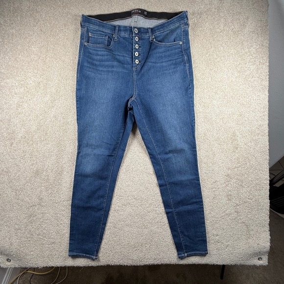 torrid Denim - Torrid Premium Skinny Jeans Womens 18T Blue Medium Wash Button Fly High Rise